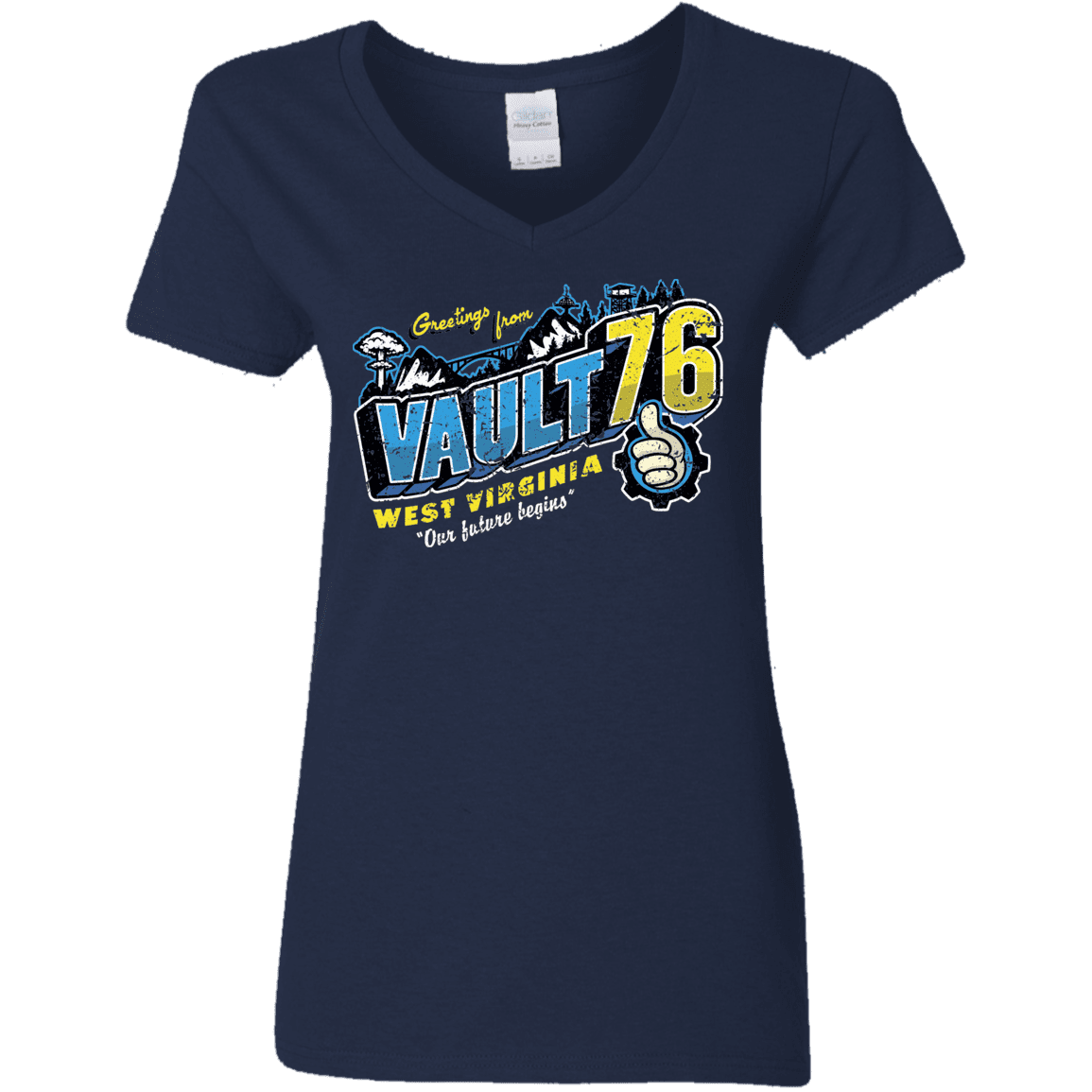 T-Shirts Navy / S Greetings from WV Vault Women's V-Neck T-Shirt