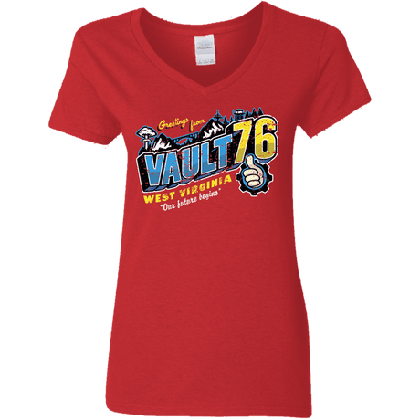 T-Shirts Red / S Greetings from WV Vault Women's V-Neck T-Shirt