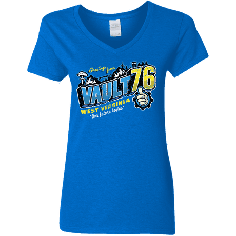 T-Shirts Royal / S Greetings from WV Vault Women's V-Neck T-Shirt