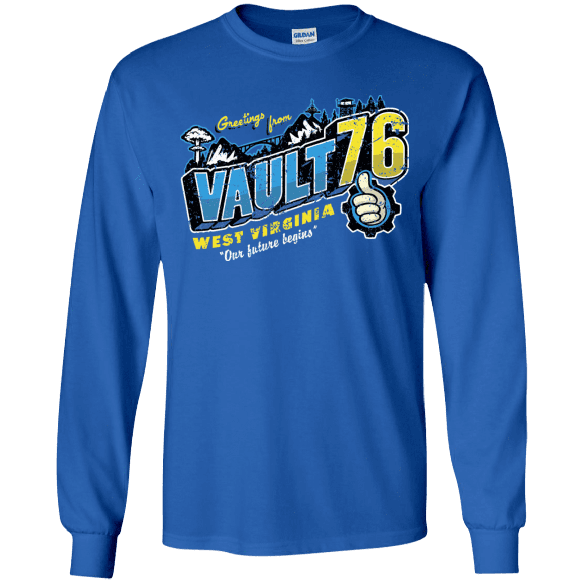 T-Shirts Royal / YS Greetings from WV Vault Youth Long Sleeve T-Shirt