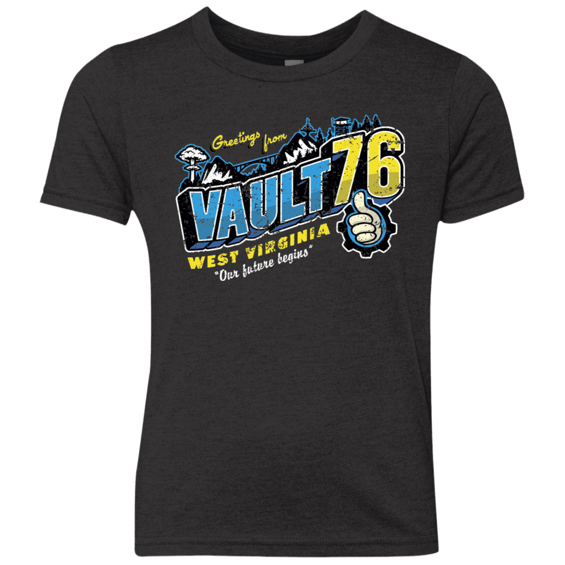 T-Shirts Vintage Black / YXS Greetings from WV Vault Youth Triblend T-Shirt
