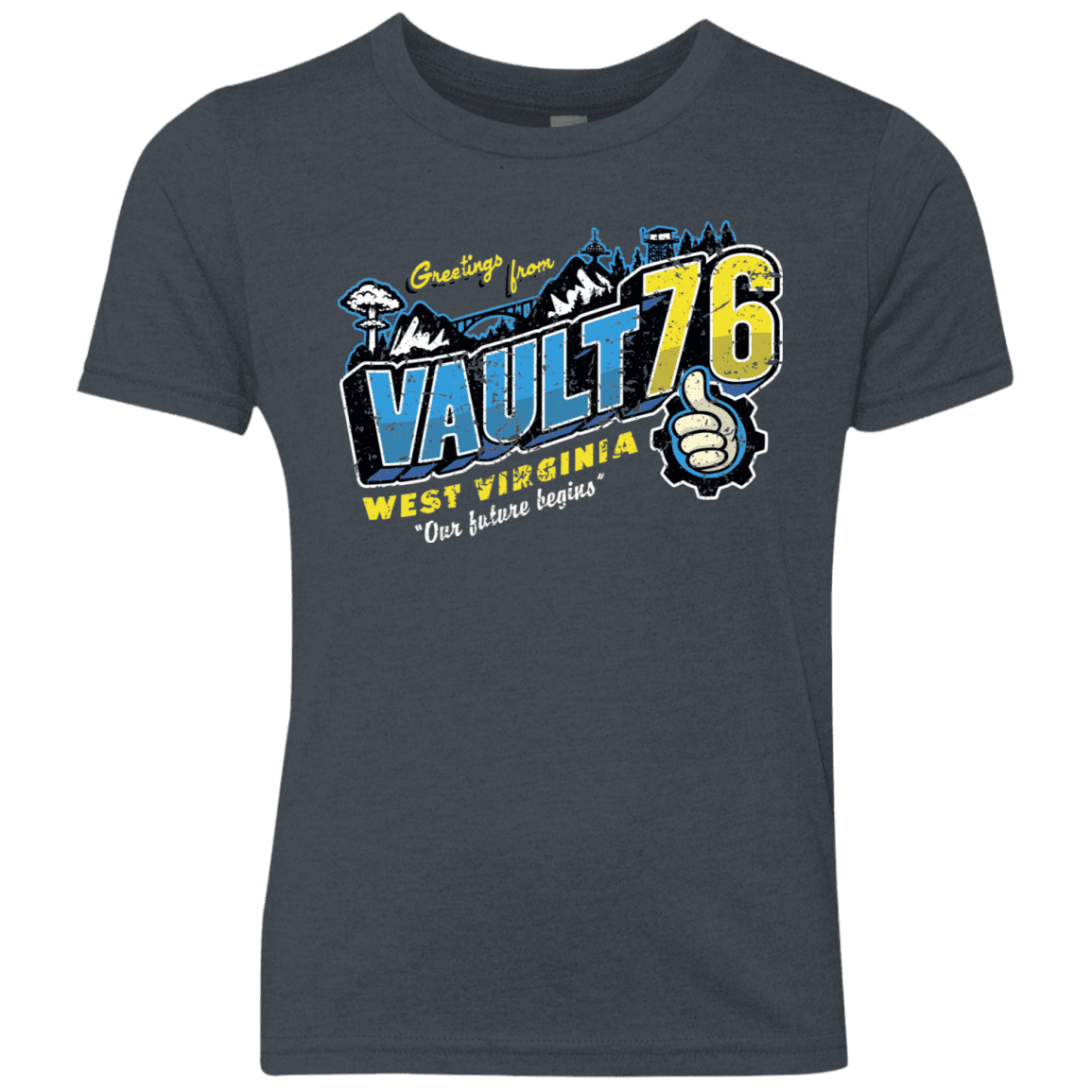 T-Shirts Vintage Navy / YXS Greetings from WV Vault Youth Triblend T-Shirt