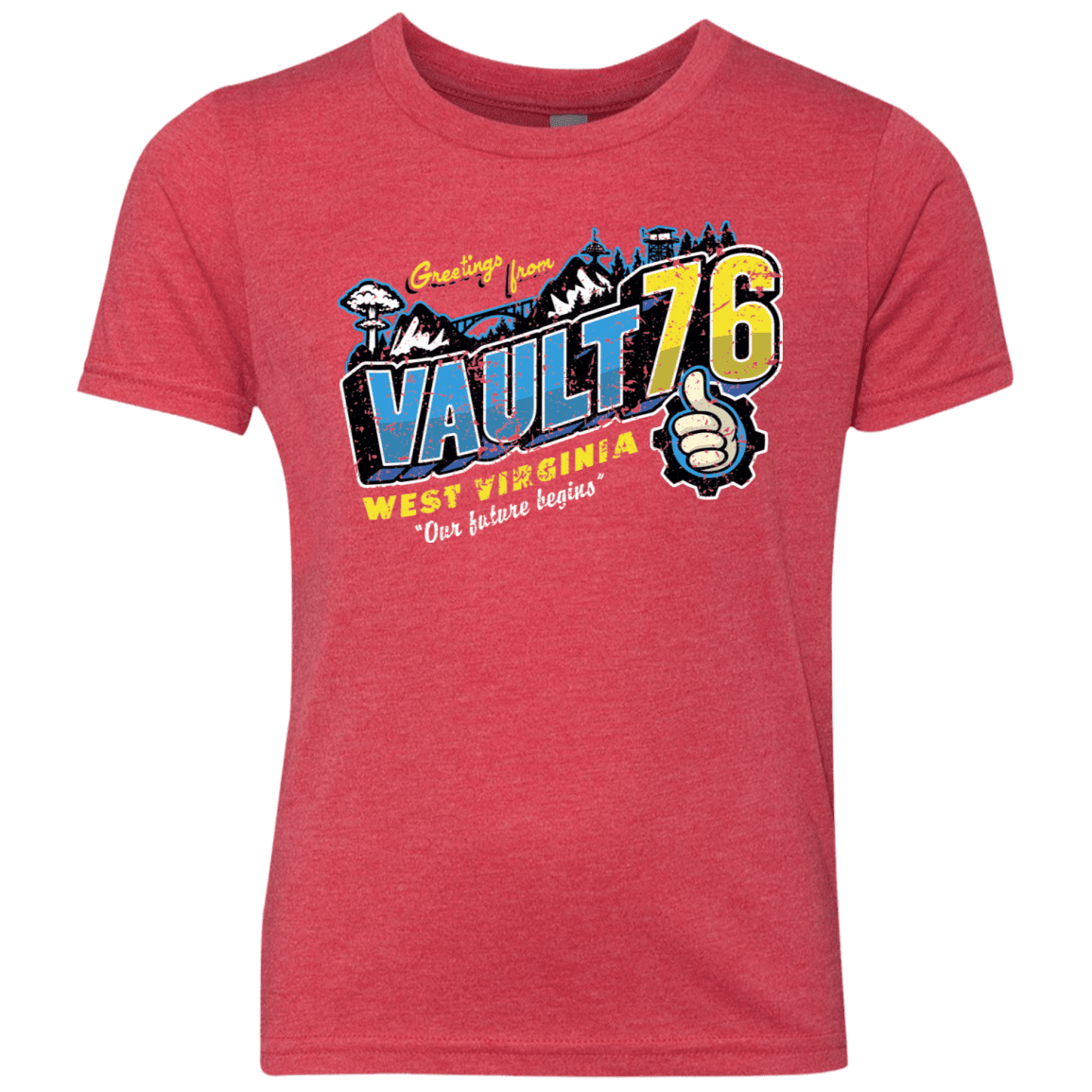 T-Shirts Vintage Red / YXS Greetings from WV Vault Youth Triblend T-Shirt