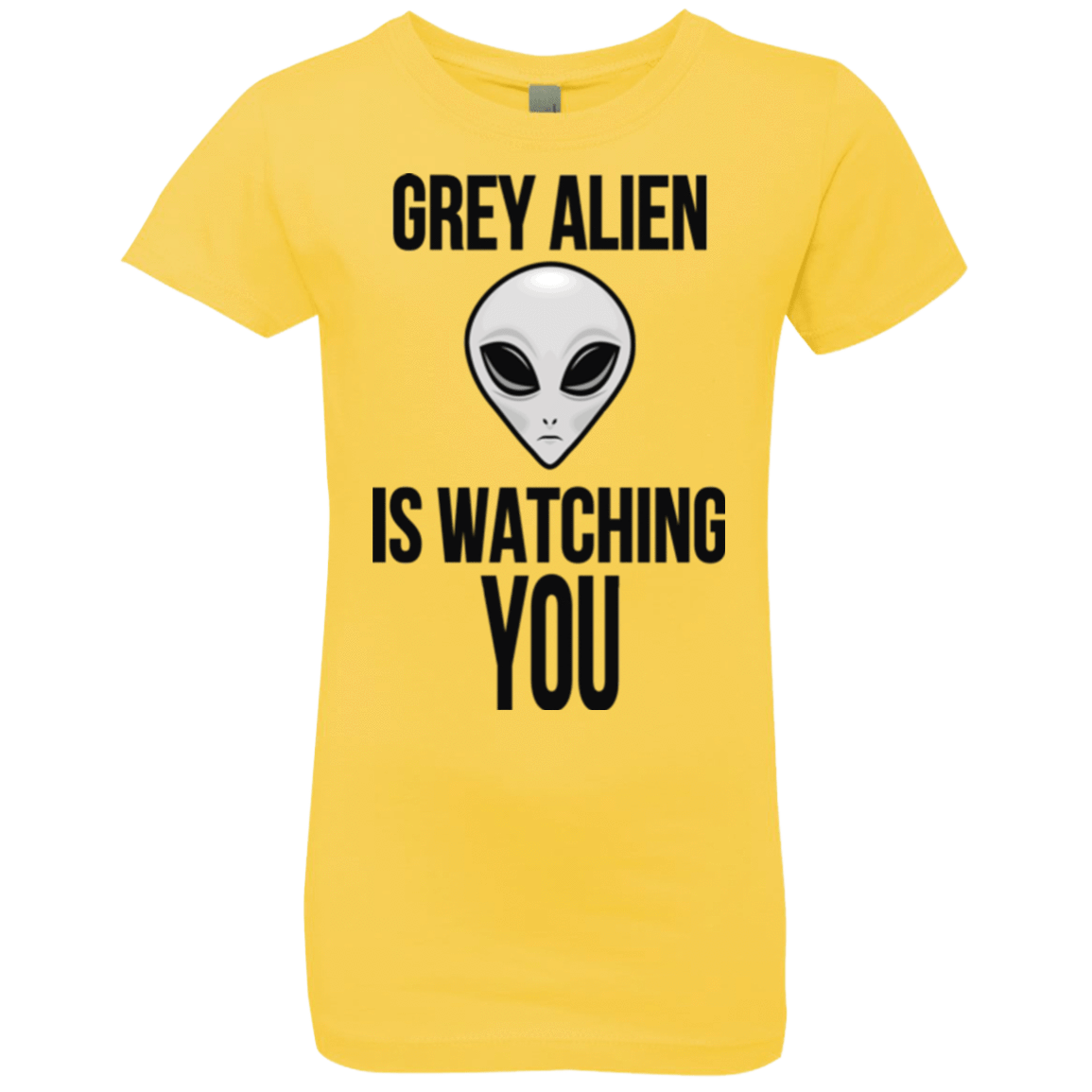 T-Shirts Vibrant Yellow / YXS Grey Alien Girls Premium T-Shirt