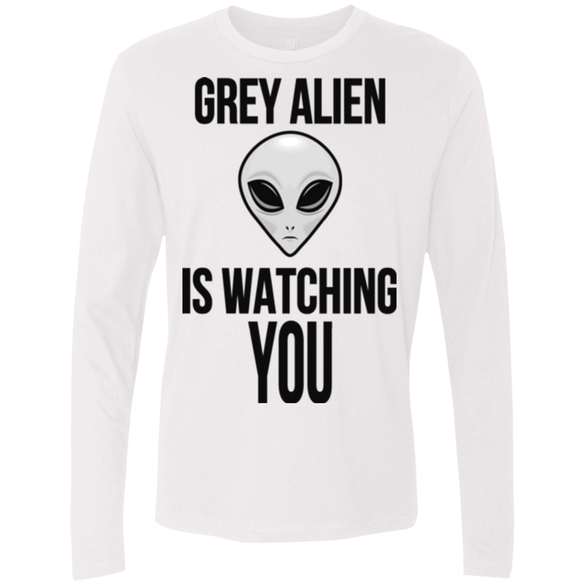 T-Shirts White / Small Grey Alien Men's Premium Long Sleeve