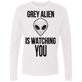 T-Shirts White / Small Grey Alien Men's Premium Long Sleeve