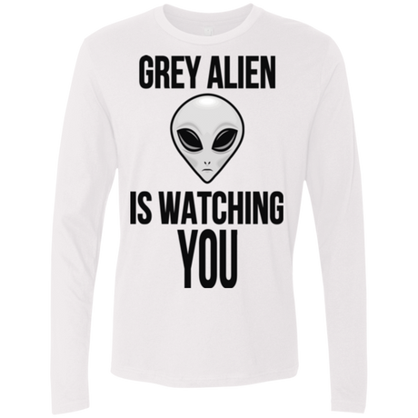 T-Shirts White / Small Grey Alien Men's Premium Long Sleeve