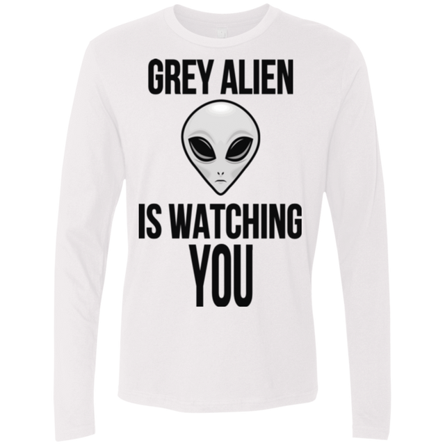 T-Shirts White / Small Grey Alien Men's Premium Long Sleeve