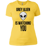 T-Shirts Vibrant Yellow / X-Small Grey Alien Women's Premium T-Shirt