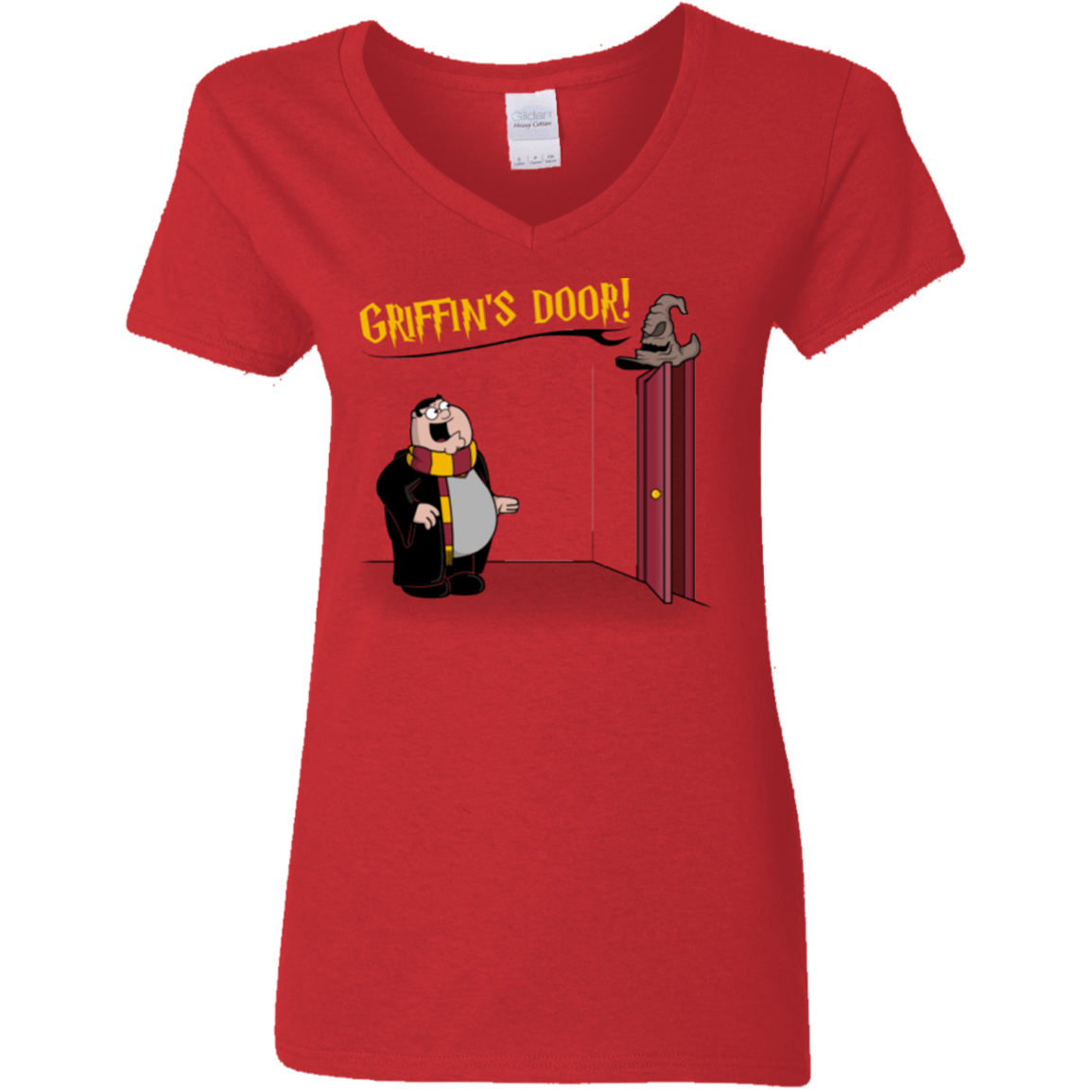 T-Shirts Red / S Griffins Door Women's V-Neck T-Shirt