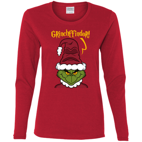 T-Shirts Red / S Grinchffindor Women's Long Sleeve T-Shirt