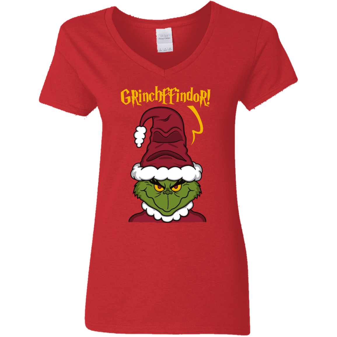 T-Shirts Red / S Grinchffindor Women's V-Neck T-Shirt