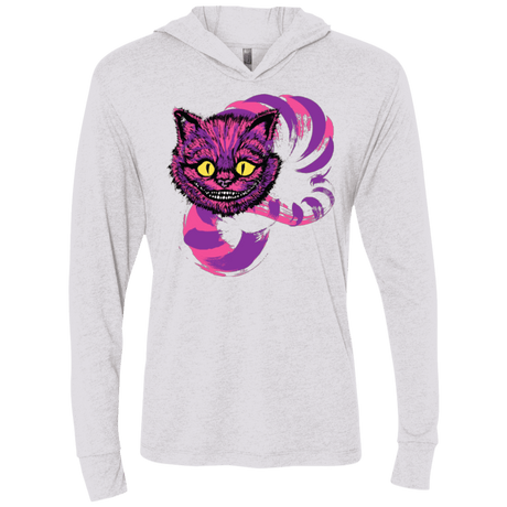 T-Shirts Heather White / X-Small Grinning Like A Cheshire Cat 2 Triblend Long Sleeve Hoodie Tee