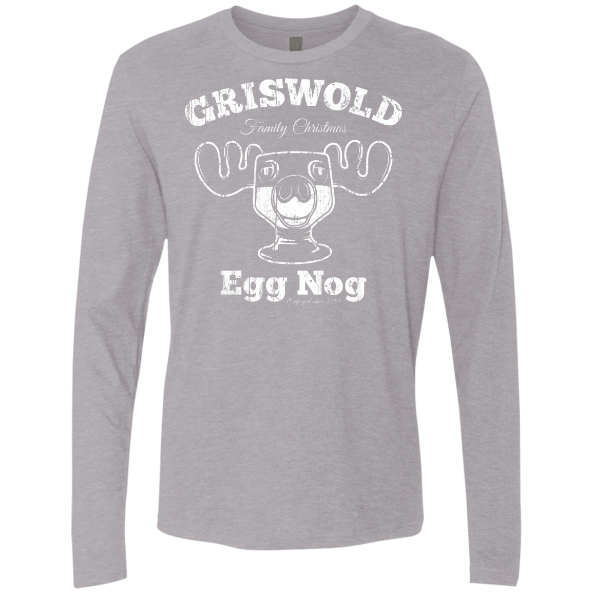 T-Shirts Heather Grey / Small Griswold Christmas Egg Nog Men's Premium Long Sleeve