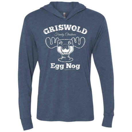 T-Shirts Indigo / X-Small Griswold Christmas Egg Nog Triblend Long Sleeve Hoodie Tee