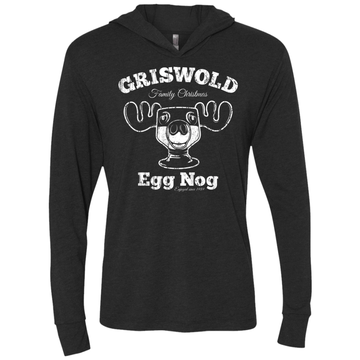 T-Shirts Vintage Black / X-Small Griswold Christmas Egg Nog Triblend Long Sleeve Hoodie Tee