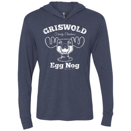 T-Shirts Vintage Navy / X-Small Griswold Christmas Egg Nog Triblend Long Sleeve Hoodie Tee