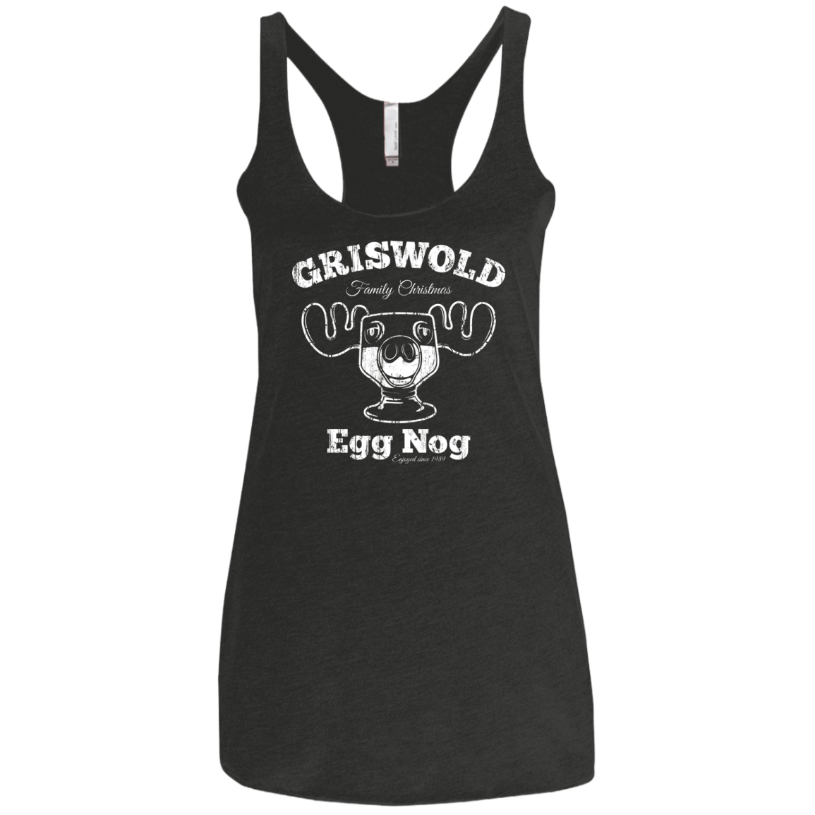 T-Shirts Vintage Black / X-Small Griswold Christmas Egg Nog Women's Triblend Racerback Tank