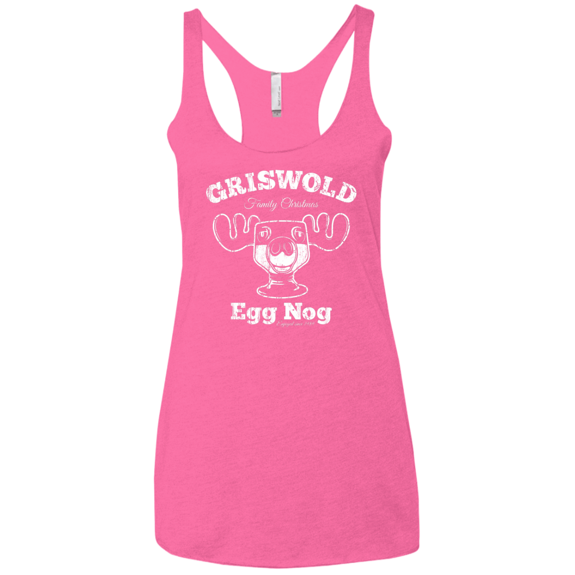 T-Shirts Vintage Pink / X-Small Griswold Christmas Egg Nog Women's Triblend Racerback Tank