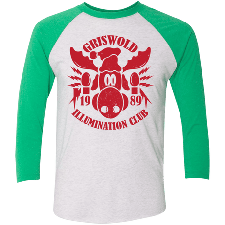 T-Shirts Heather White/Envy / X-Small Griswold Illumination Club Triblend 3/4 Sleeve