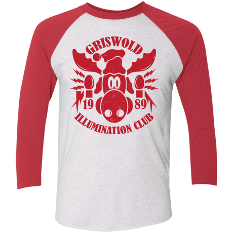 T-Shirts Heather White/Vintage Red / X-Small Griswold Illumination Club Triblend 3/4 Sleeve