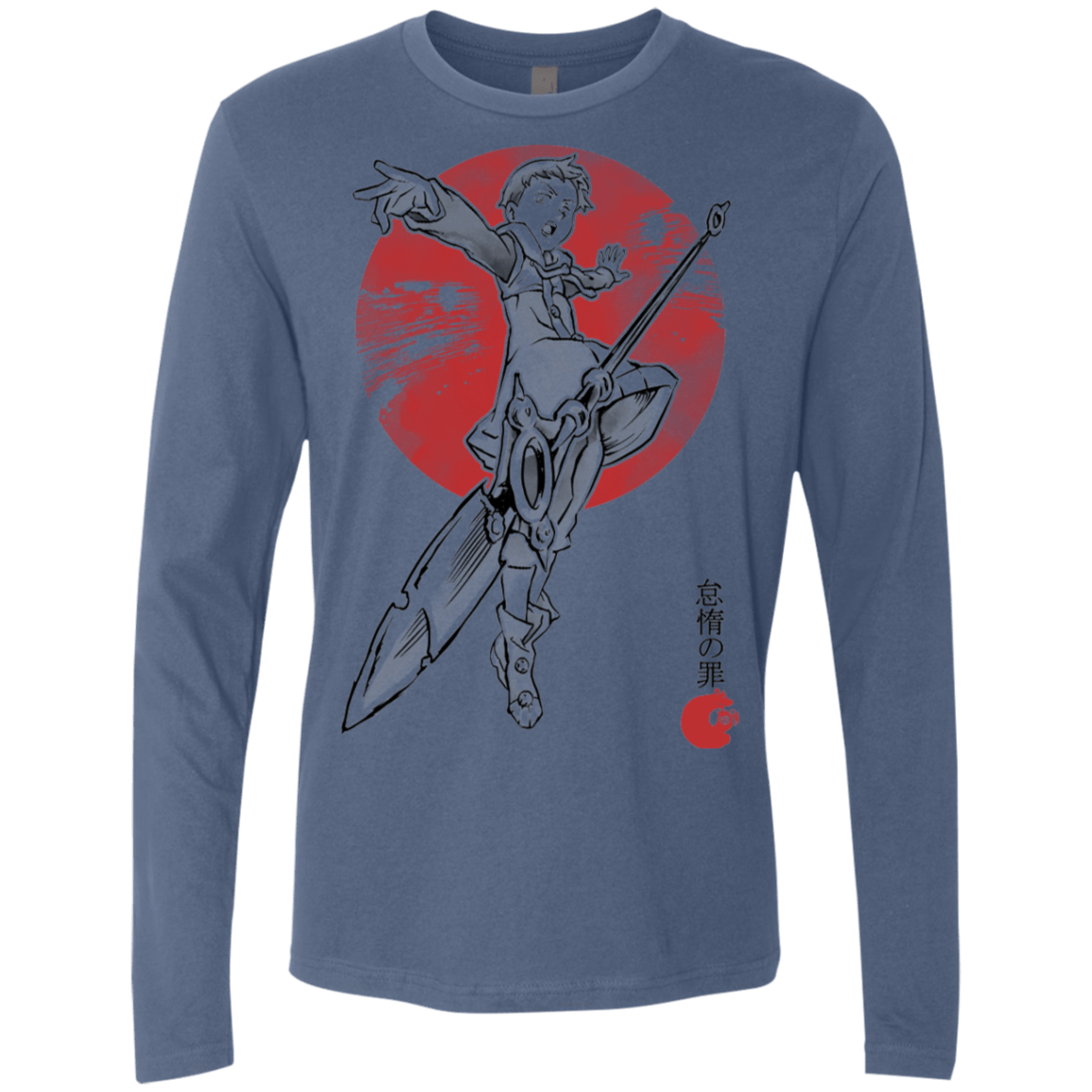 T-Shirts Indigo / S Grizzly Sloth Men's Premium Long Sleeve