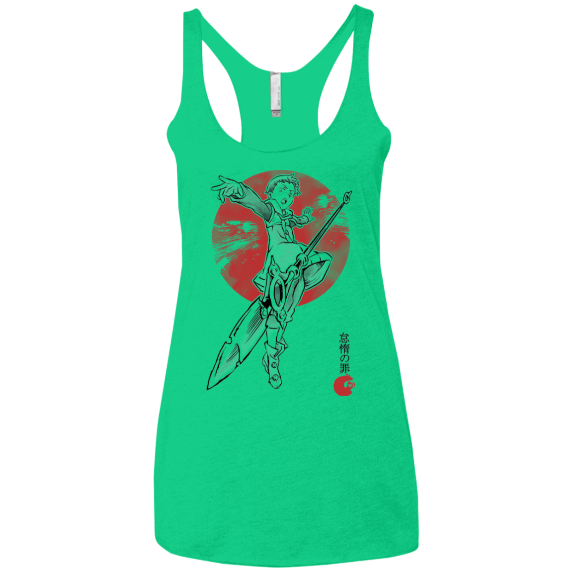 T-Shirts Envy / X-Small Grizzly Sloth Women's Triblend Racerback Tank
