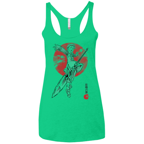 T-Shirts Envy / X-Small Grizzly Sloth Women's Triblend Racerback Tank