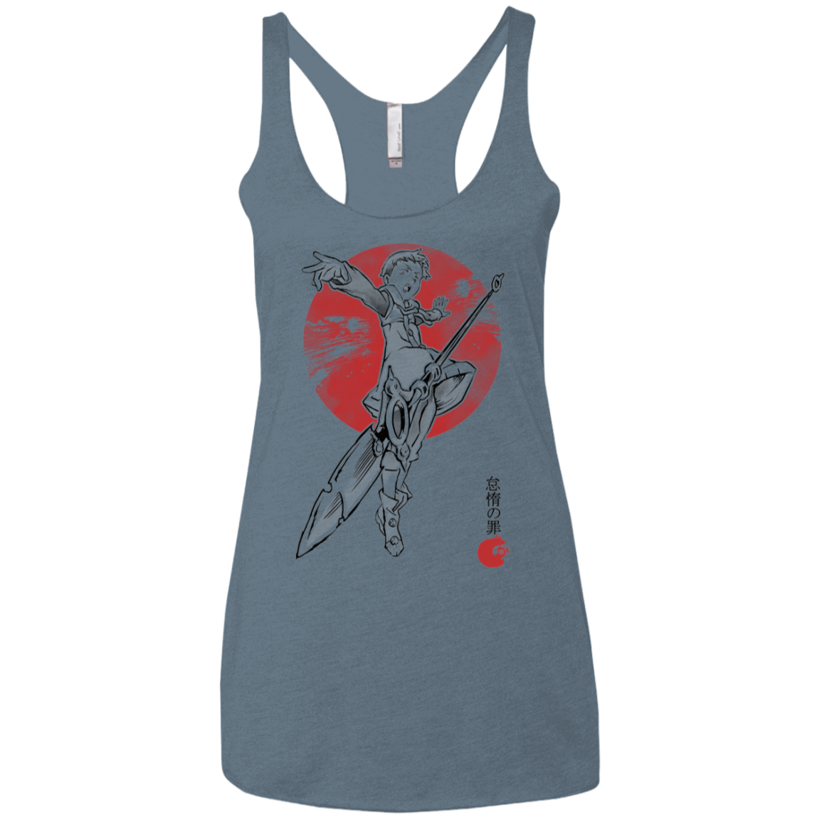 T-Shirts Indigo / X-Small Grizzly Sloth Women's Triblend Racerback Tank