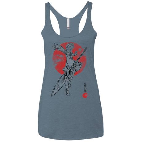 T-Shirts Indigo / X-Small Grizzly Sloth Women's Triblend Racerback Tank