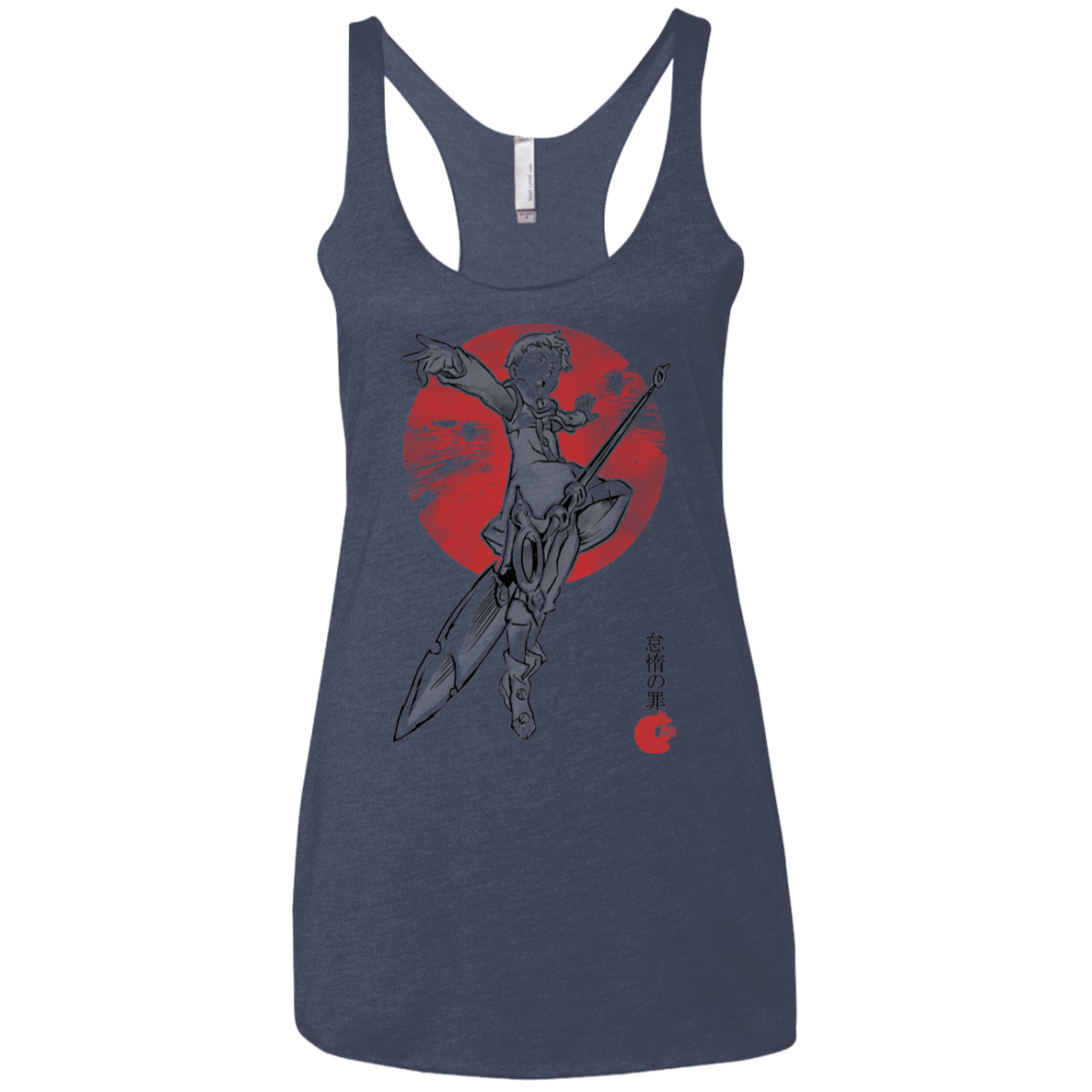 T-Shirts Vintage Navy / X-Small Grizzly Sloth Women's Triblend Racerback Tank