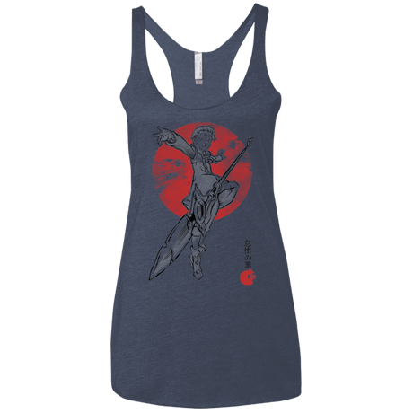 T-Shirts Vintage Navy / X-Small Grizzly Sloth Women's Triblend Racerback Tank