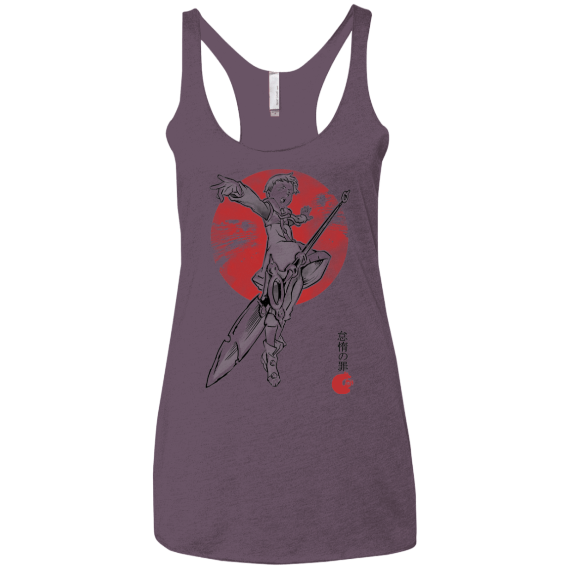 T-Shirts Vintage Purple / X-Small Grizzly Sloth Women's Triblend Racerback Tank