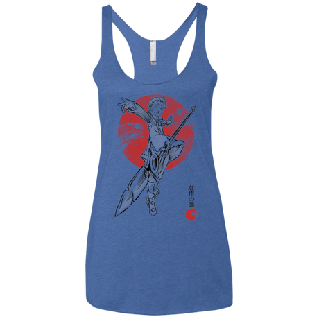 T-Shirts Vintage Royal / X-Small Grizzly Sloth Women's Triblend Racerback Tank