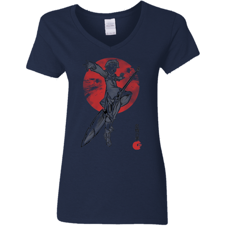 T-Shirts Navy / S Grizzly Sloth Women's V-Neck T-Shirt