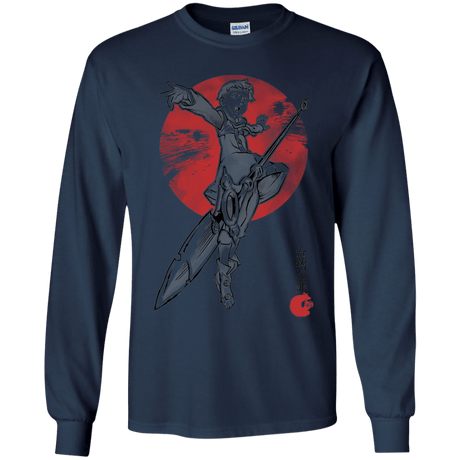 T-Shirts Navy / YS Grizzly Sloth Youth Long Sleeve T-Shirt