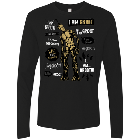 T-Shirts Black / Small Groot Famous Quotes Men's Premium Long Sleeve