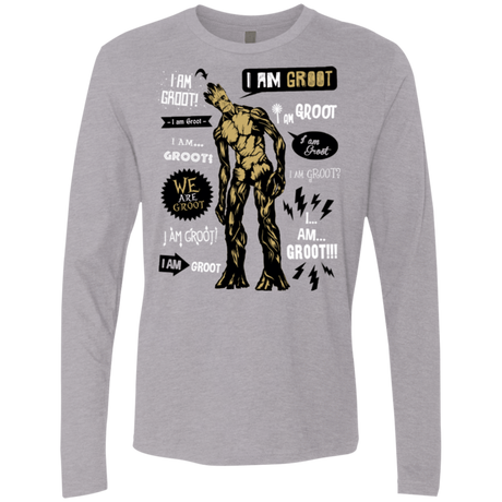 T-Shirts Heather Grey / Small Groot Famous Quotes Men's Premium Long Sleeve