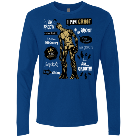 T-Shirts Royal / Small Groot Famous Quotes Men's Premium Long Sleeve