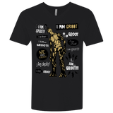 T-Shirts Black / X-Small Groot Famous Quotes Men's Premium V-Neck