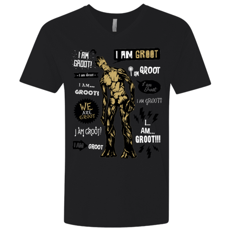 T-Shirts Black / X-Small Groot Famous Quotes Men's Premium V-Neck