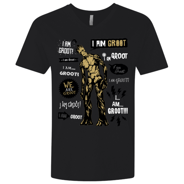 T-Shirts Black / X-Small Groot Famous Quotes Men's Premium V-Neck