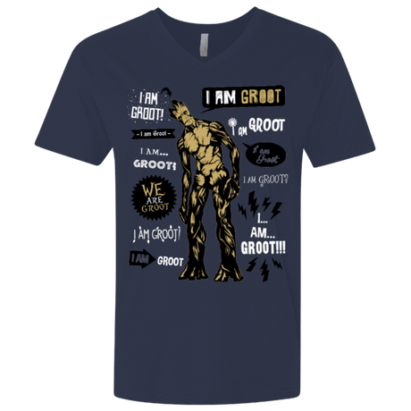 T-Shirts Midnight Navy / X-Small Groot Famous Quotes Men's Premium V-Neck