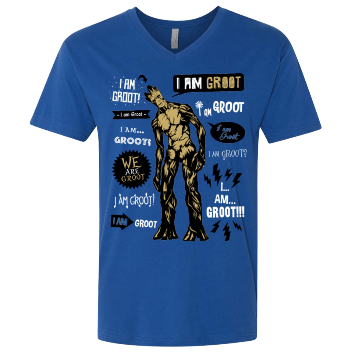 T-Shirts Royal / X-Small Groot Famous Quotes Men's Premium V-Neck