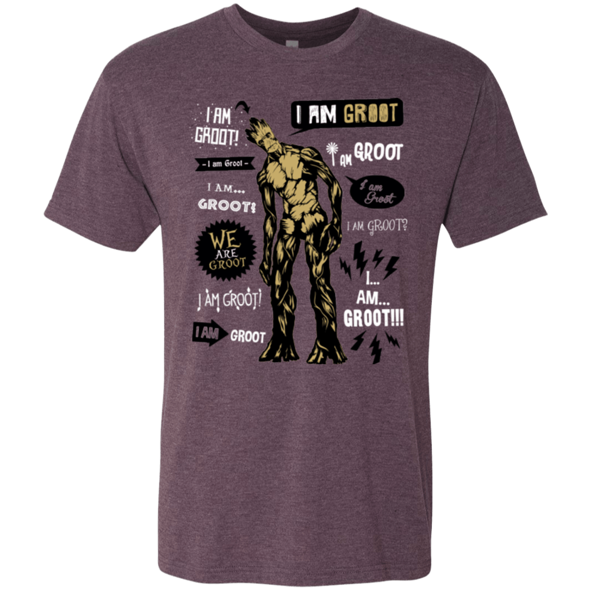 T-Shirts Vintage Purple / Small Groot Famous Quotes Men's Triblend T-Shirt