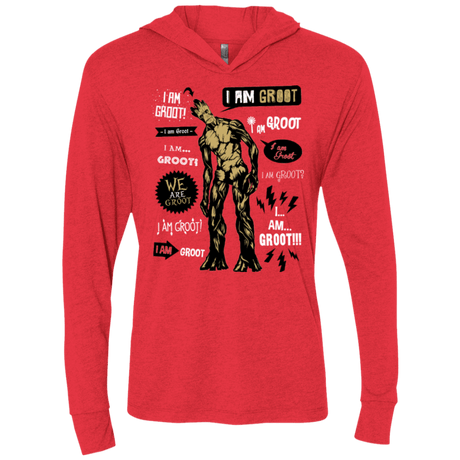 T-Shirts Vintage Red / X-Small Groot Famous Quotes Triblend Long Sleeve Hoodie Tee