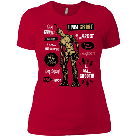 T-Shirts Red / X-Small Groot Famous Quotes Women's Premium T-Shirt