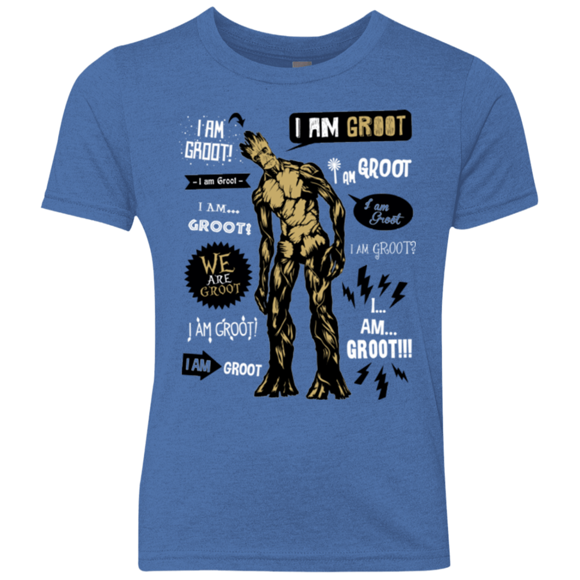 T-Shirts Vintage Royal / YXS Groot Famous Quotes Youth Triblend T-Shirt