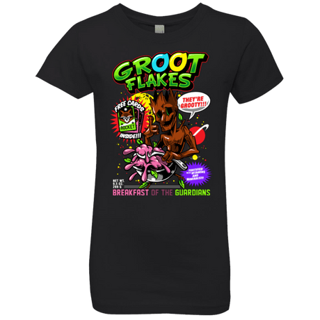 T-Shirts Black / YXS Groot Flakes Girls Premium T-Shirt