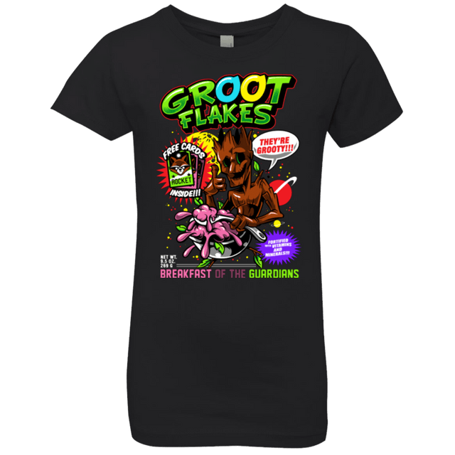 T-Shirts Black / YXS Groot Flakes Girls Premium T-Shirt